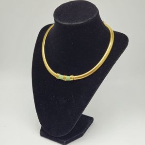 Vintage gold tone enamel necklace